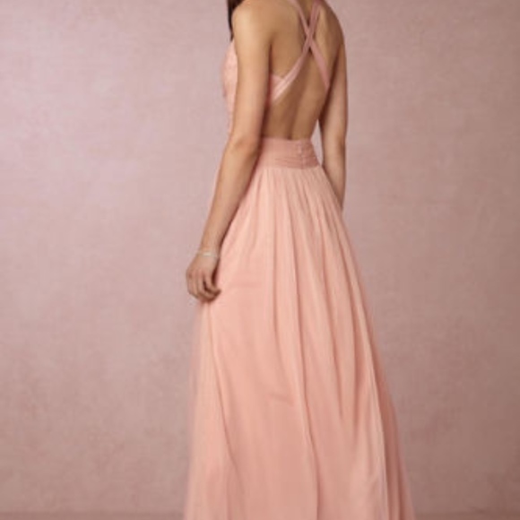 BHLDN Edith Dress Hitherto Wedding Taupe Pink NEW - Picture 3 of 4